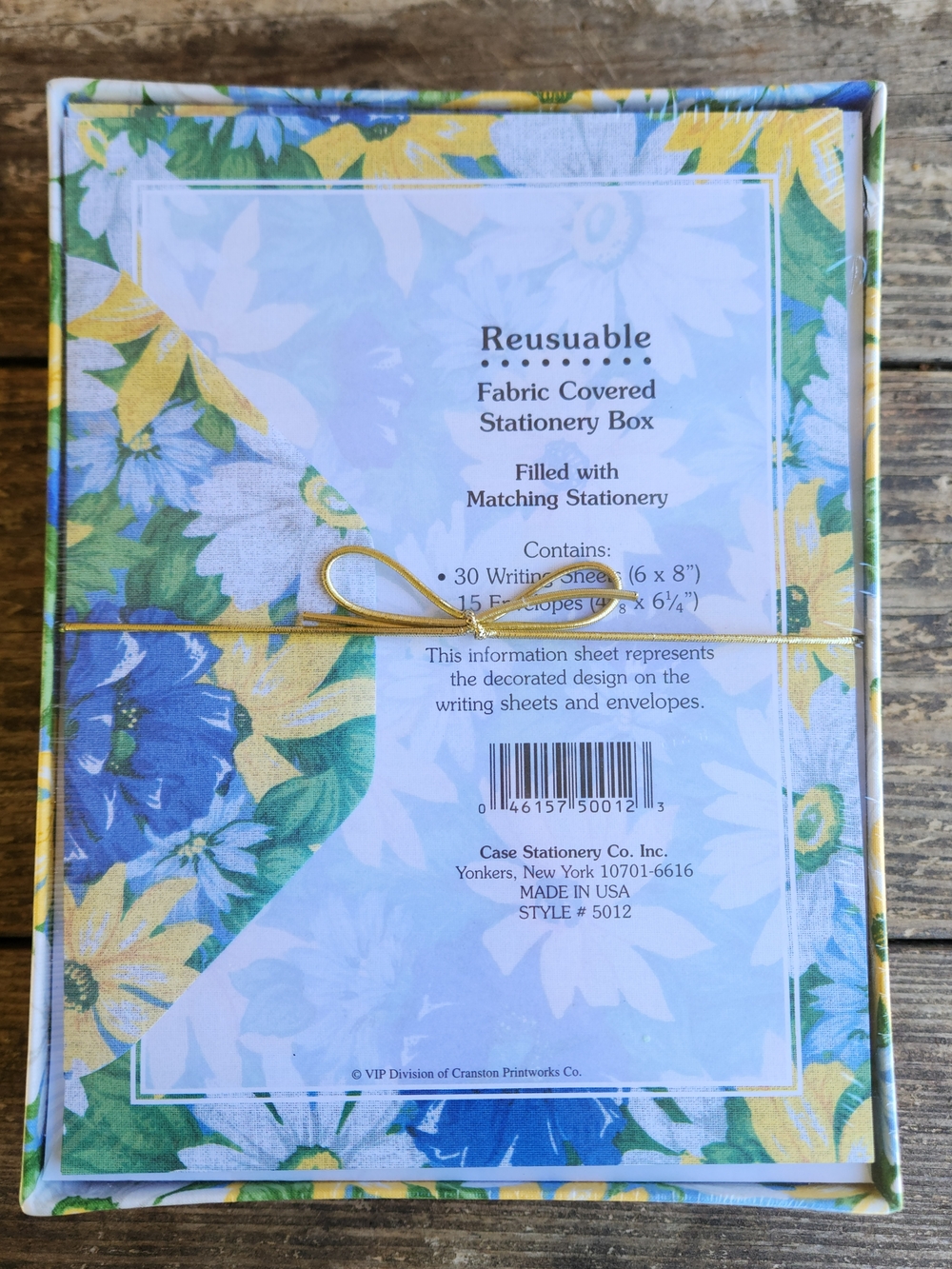 Floral Stationery Set Fabric Covered Box Unopened